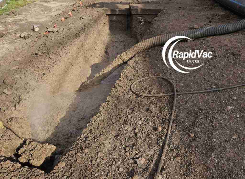 Vacuum excavation truck on site in Newcastle.